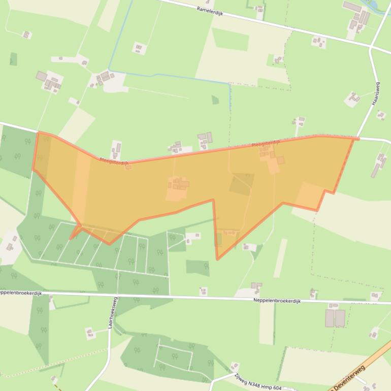 Kaart van postcodegebied 8107AW.