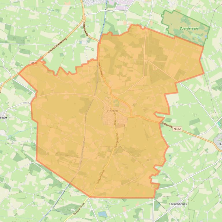 Kaartafbeelding, ingezoomd op postcodegebied 8111.