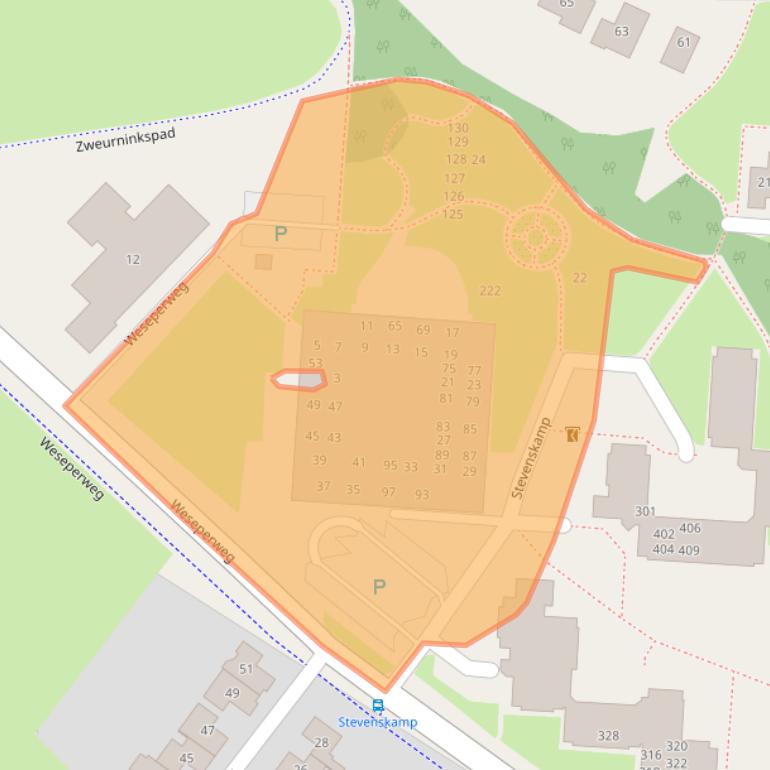 Kaart van postcodegebied 8111AS.