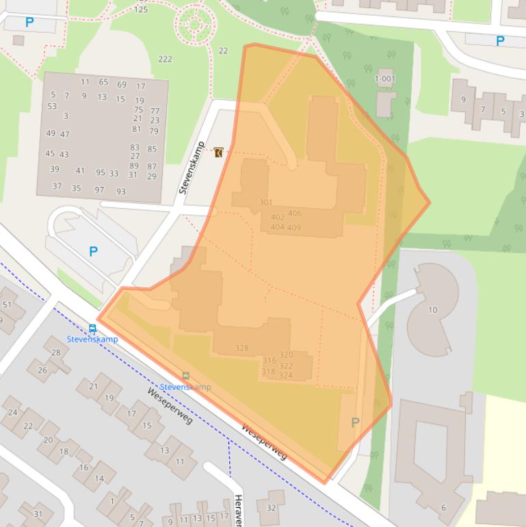 Kaart van postcodegebied 8111AZ.