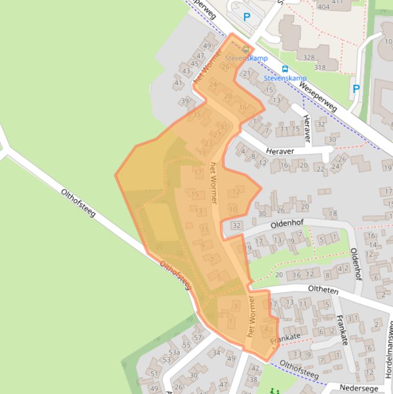 Kaart van postcodegebied 8111BK.