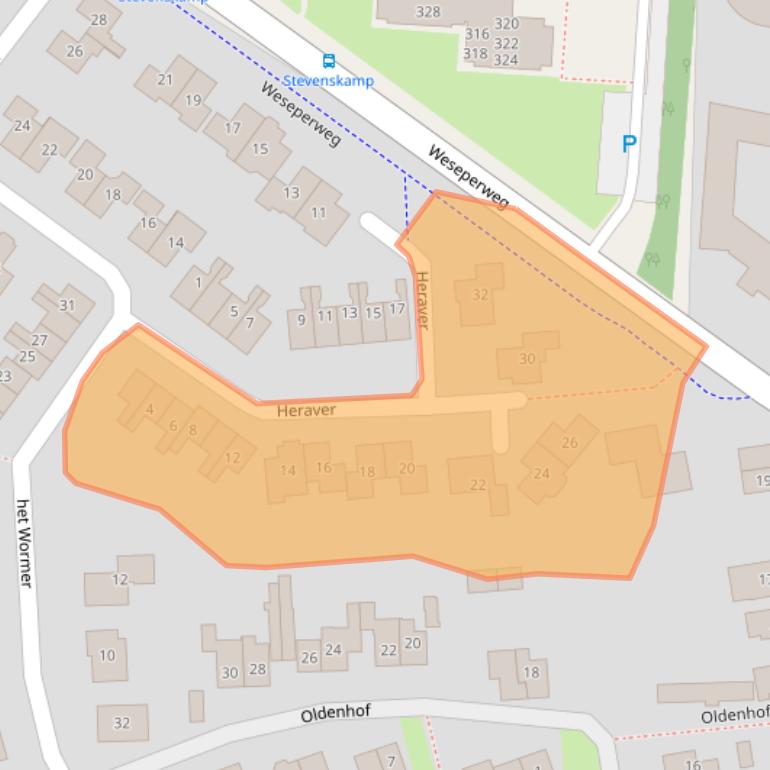 Kaart van postcodegebied 8111BX.