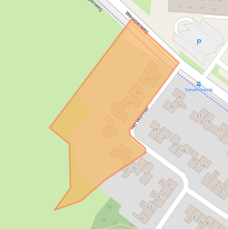 Kaart van postcodegebied 8111BZ.