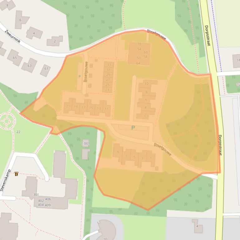 Kaart van postcodegebied 8111DA.