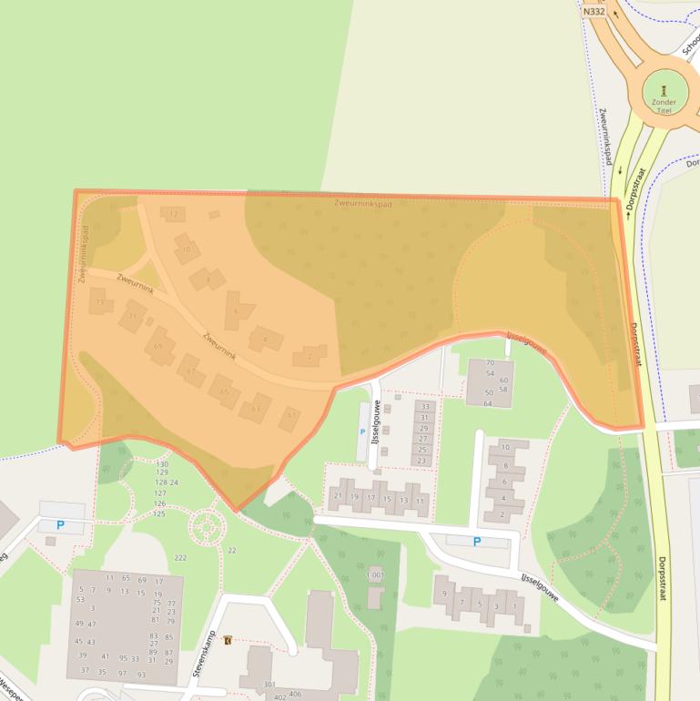 Kaart van postcodegebied 8111DB.