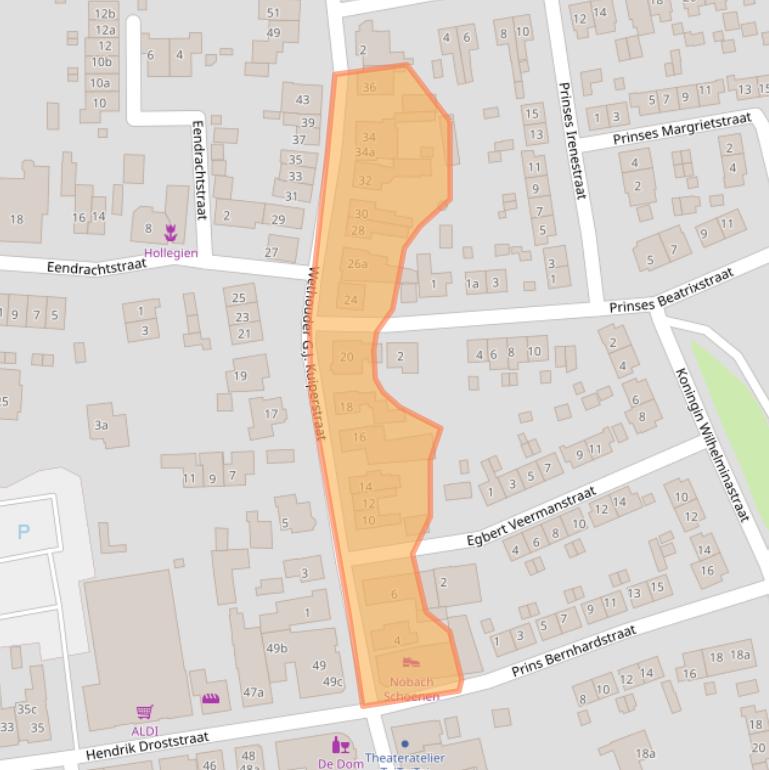 Kaart van postcodegebied 8121AM.