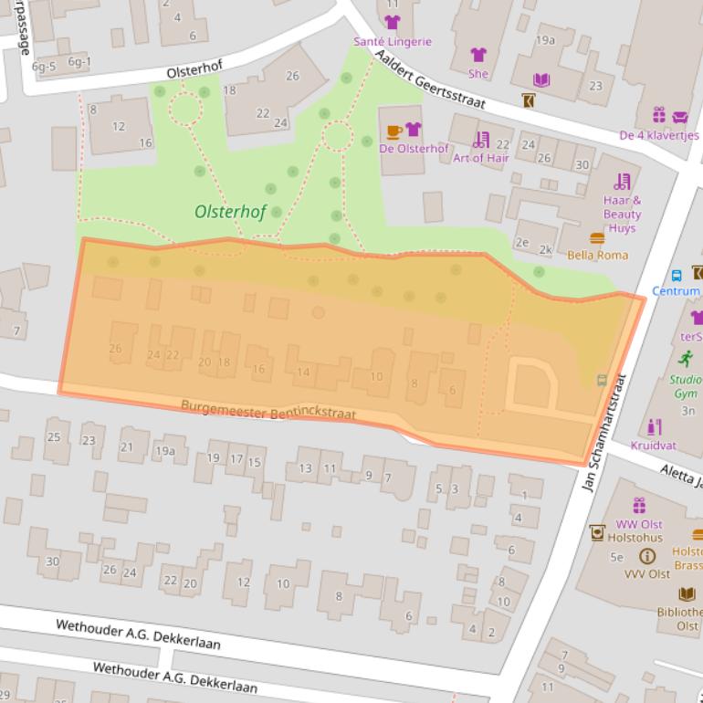 Kaart van postcodegebied 8121BC.