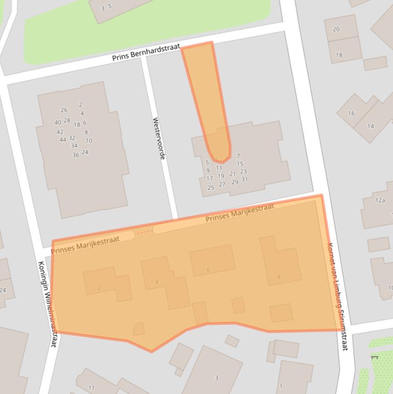 Kaart van postcodegebied 8121BT.