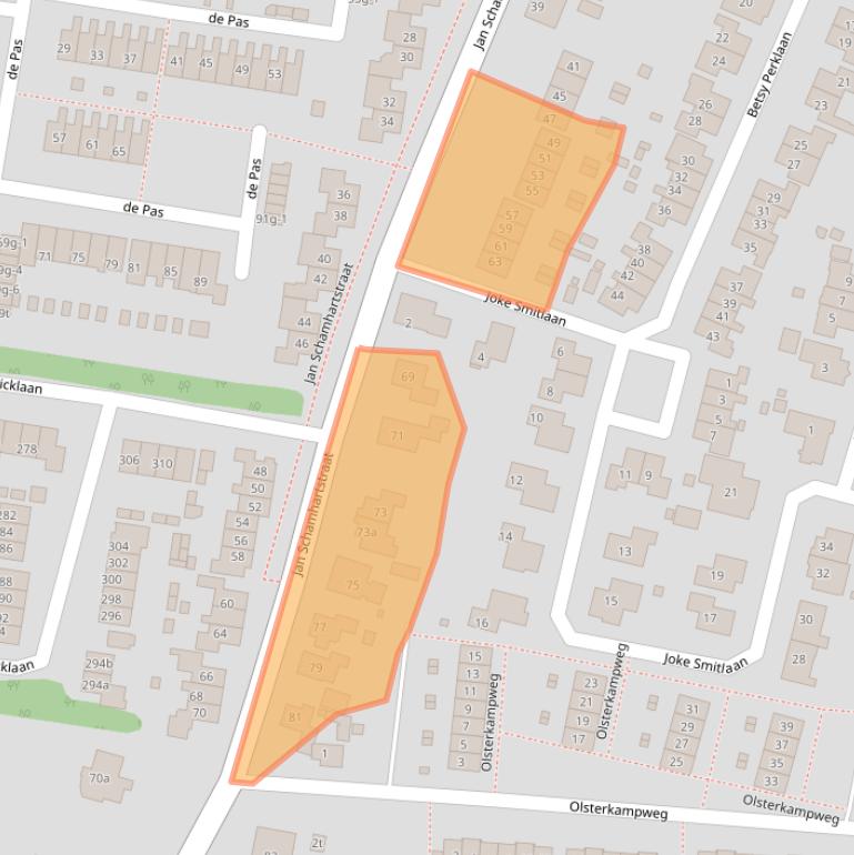 Kaart van postcodegebied 8121CN.