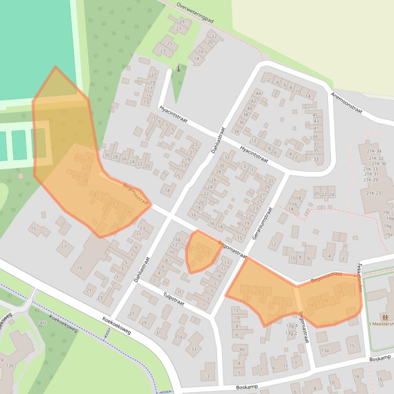 Kaart van postcodegebied 8121DE.