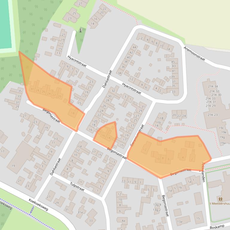 Kaart van postcodegebied 8121DG.