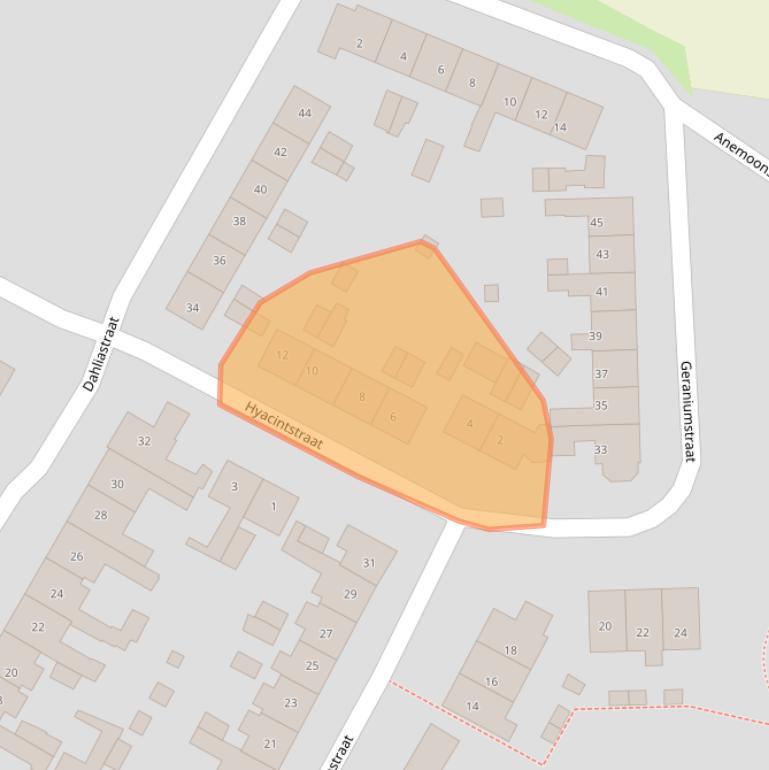 Kaart van postcodegebied 8121DL.