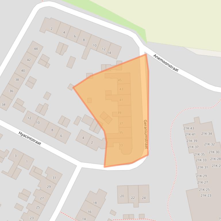 Kaart van postcodegebied 8121DP.