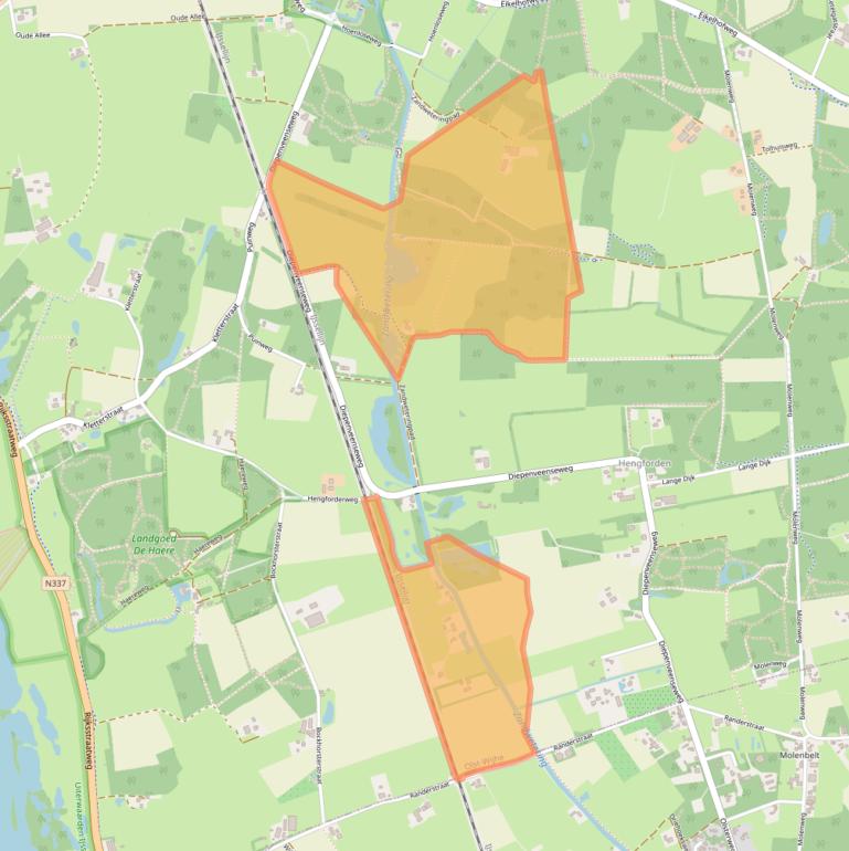 Kaart van postcodegebied 8121DT.