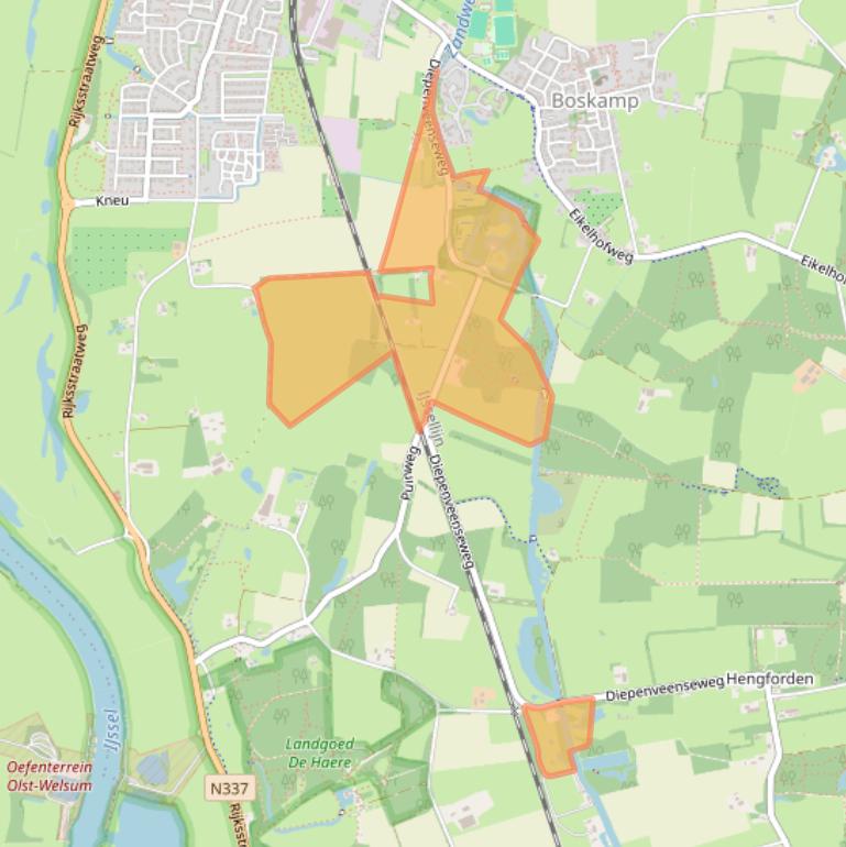 Kaart van postcodegebied 8121DV.