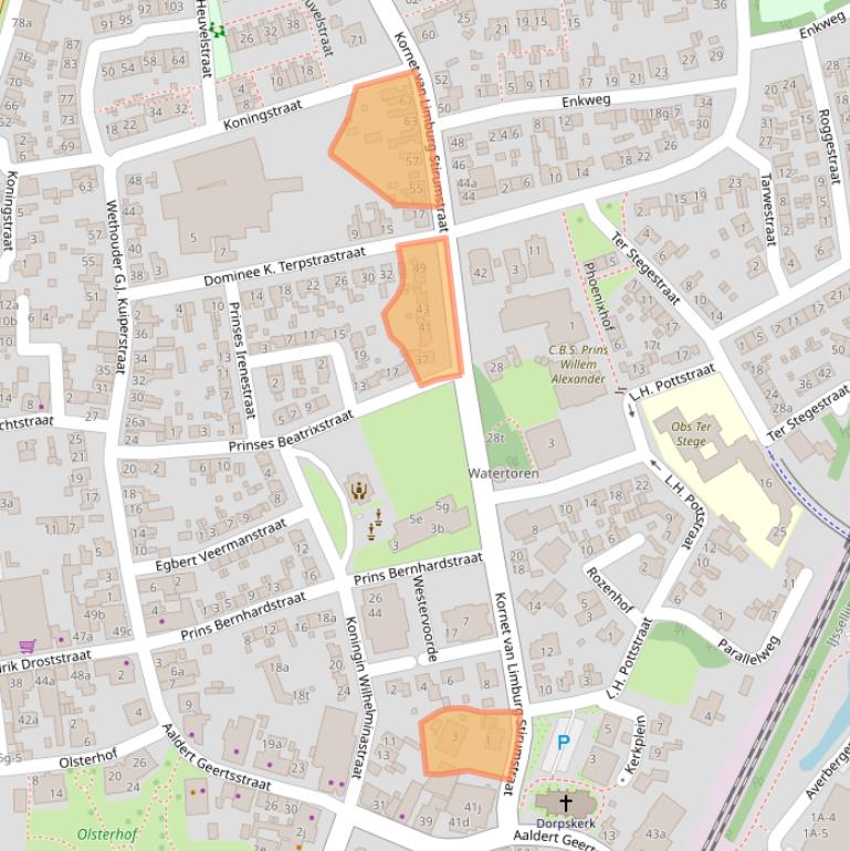 Kaart van postcodegebied 8121DW.