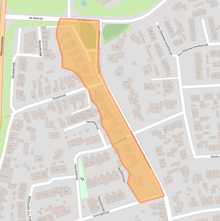 Kaart van postcodegebied 8121DX.