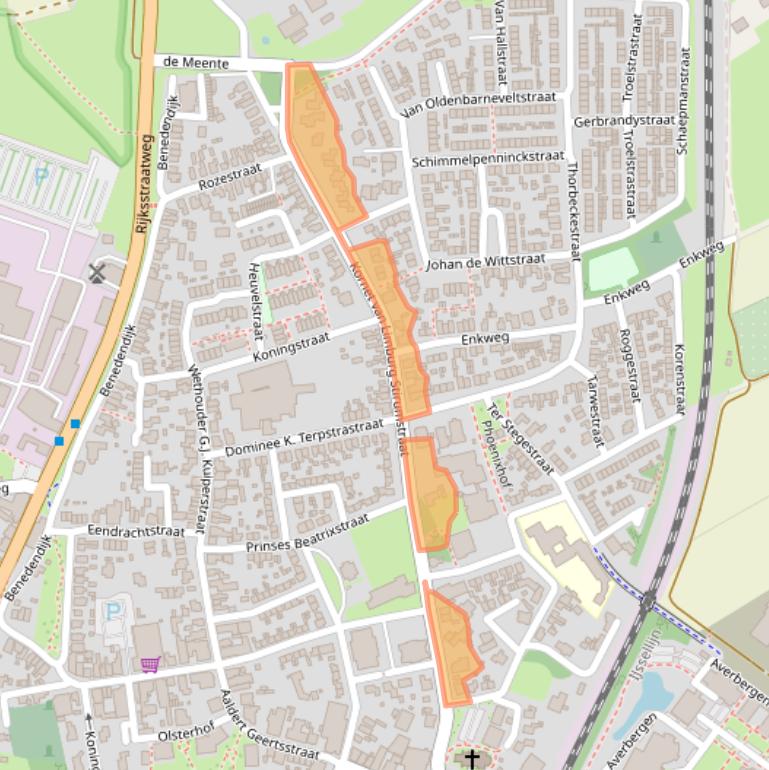 Kaart van postcodegebied 8121DZ.