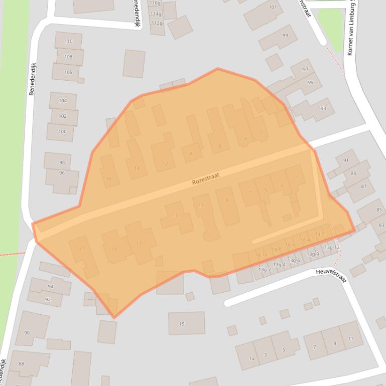 Kaart van postcodegebied 8121EA.