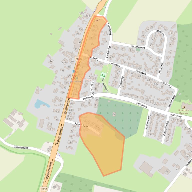 Kaart van postcodegebied 8121EG.