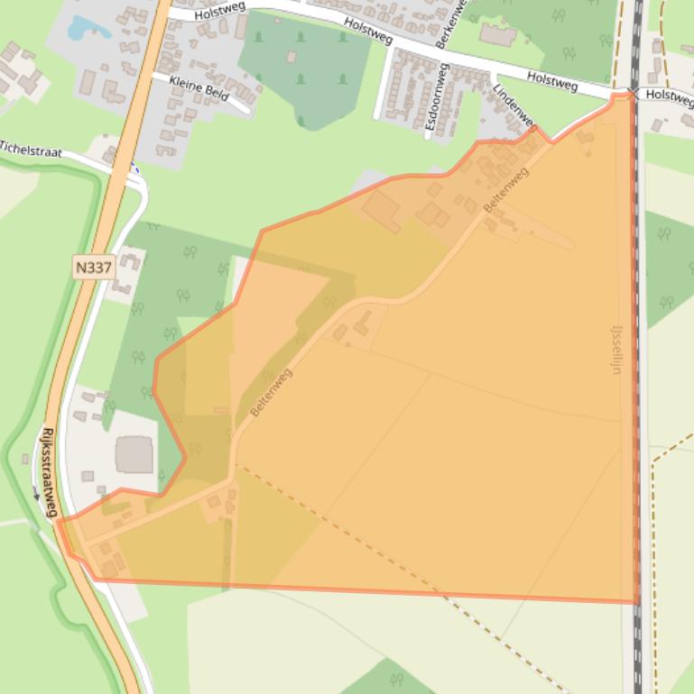 Kaart van postcodegebied 8121ET.