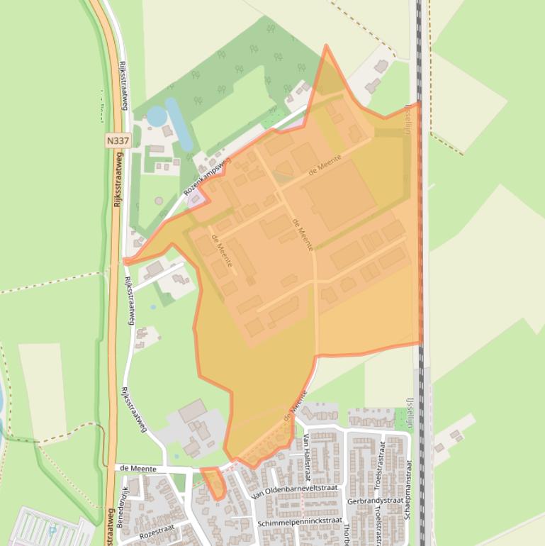 Kaart van postcodegebied 8121EV.