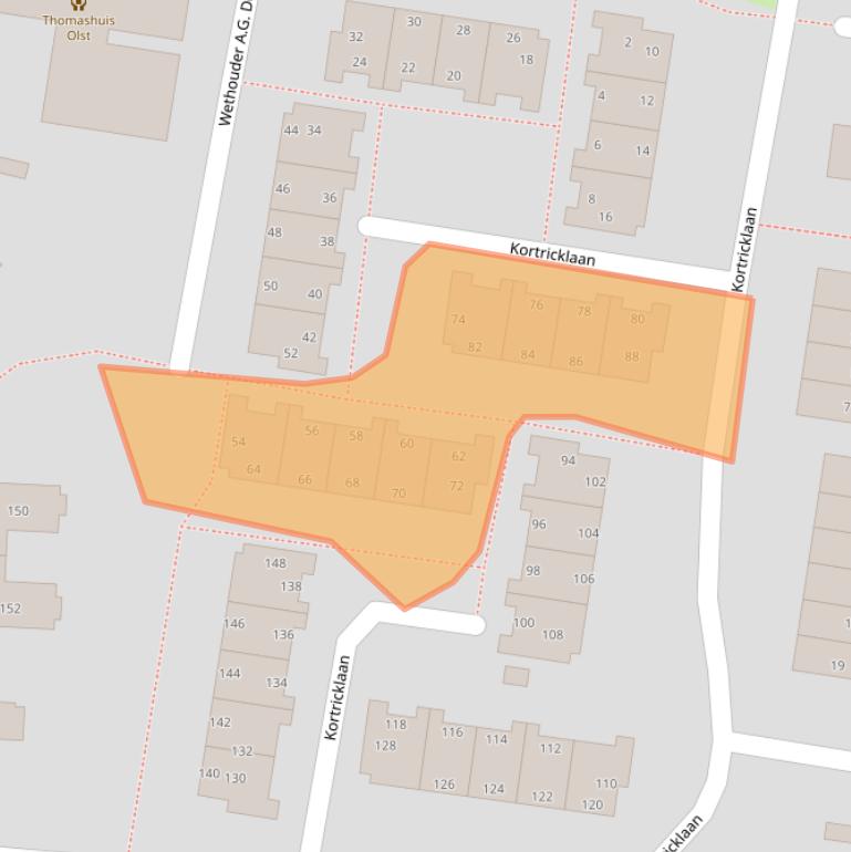 Kaart van postcodegebied 8121GG.