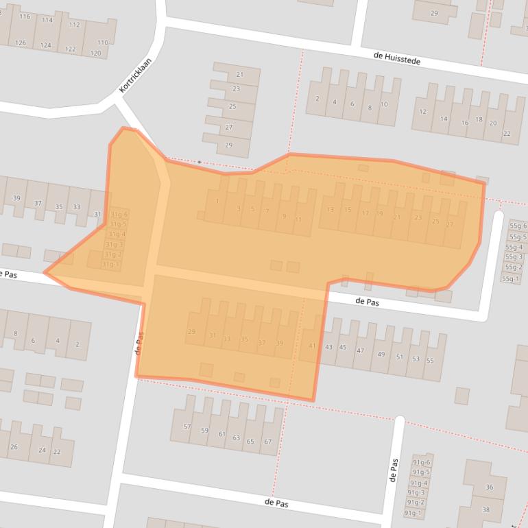 Kaart van postcodegebied 8121GM.