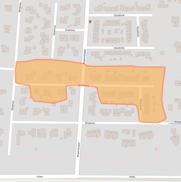 Kaart van postcodegebied 8121JT.