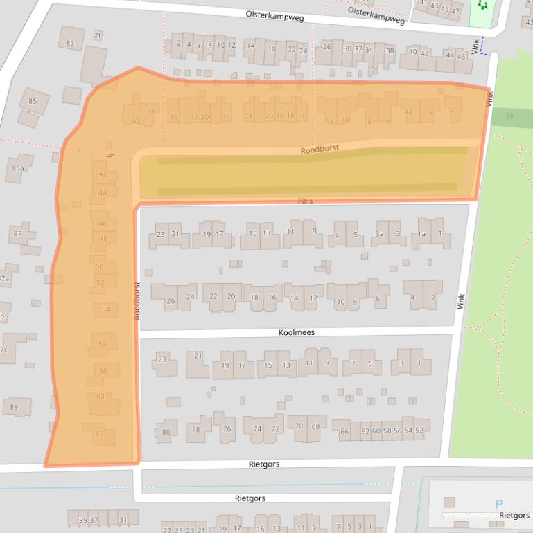 Kaart van postcodegebied 8121JV.