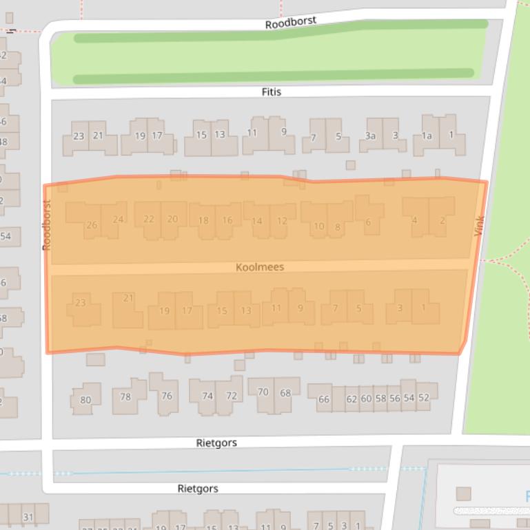 Kaart van postcodegebied 8121JX.