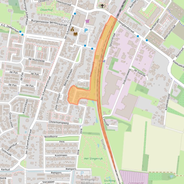 Kaart van postcodegebied 8121KE.