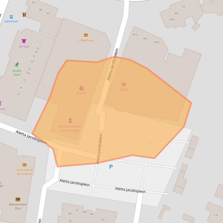 Kaart van postcodegebied 8121KG.