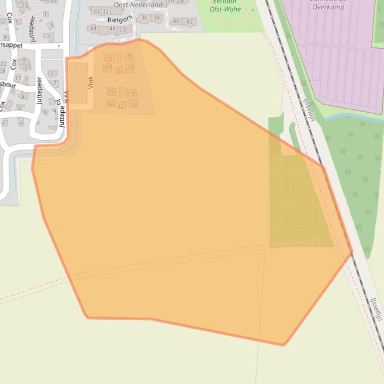 Kaart van postcodegebied 8121LA.