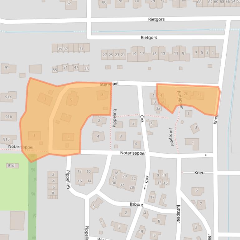 Kaart van postcodegebied 8121LC.