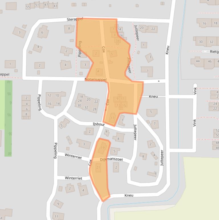 Kaart van postcodegebied 8121LD.