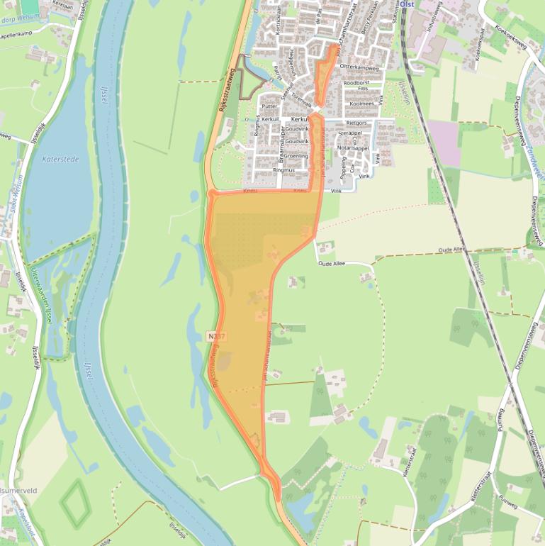 Kaart van postcodegebied 8121PB.