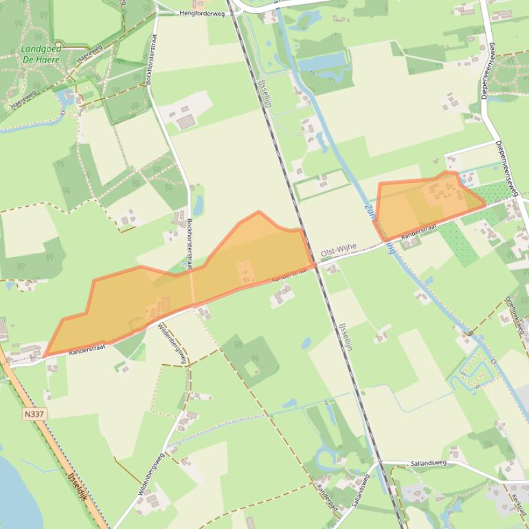 Kaart van postcodegebied 8121PM.