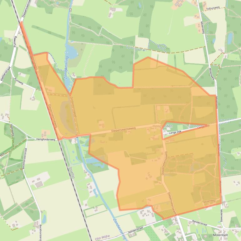 Kaart van postcodegebied 8121PN.