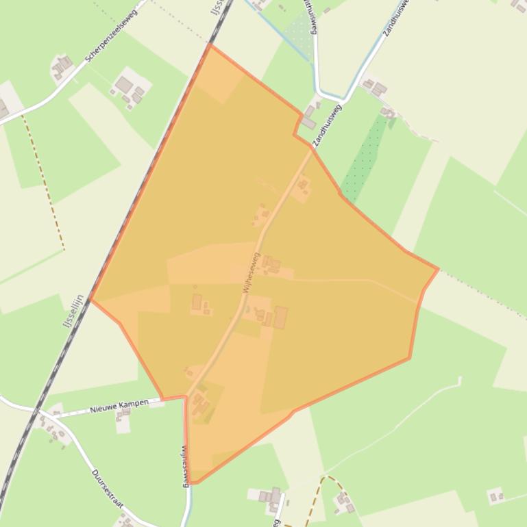 Kaart van postcodegebied 8121SC.