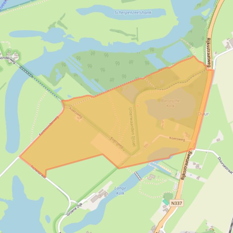 Kaart van postcodegebied 8121SJ.