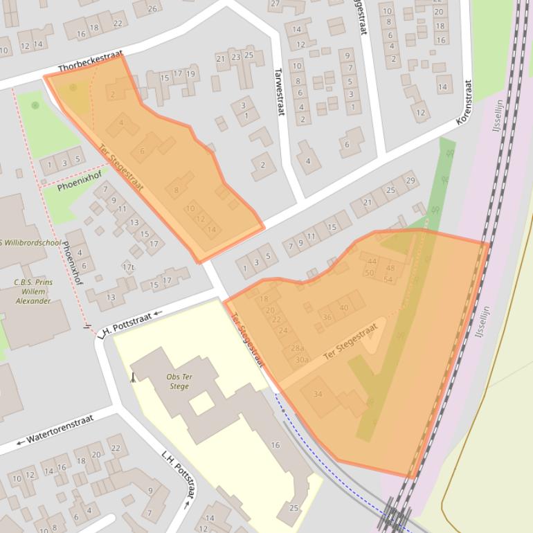 Kaart van postcodegebied 8121XC.