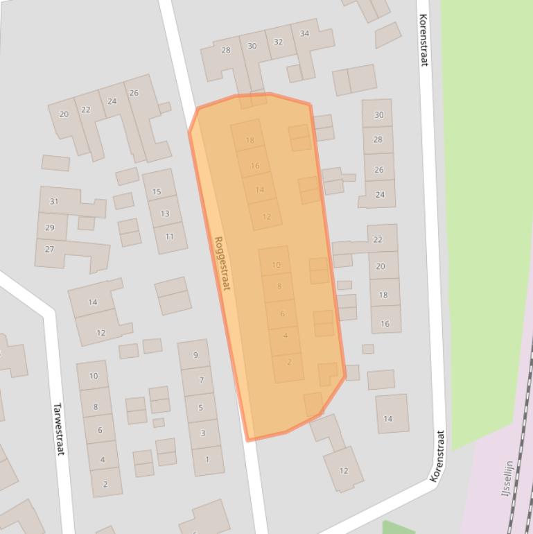Kaart van postcodegebied 8121XK.