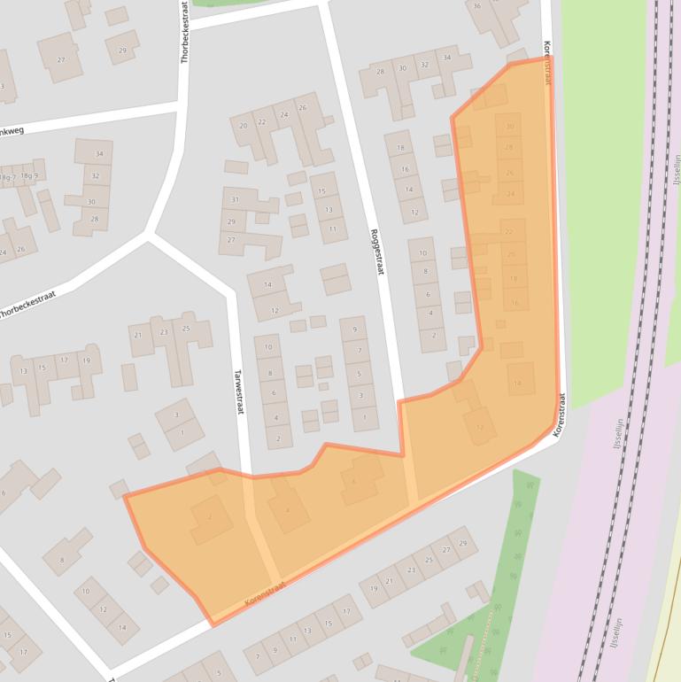 Kaart van postcodegebied 8121XL.