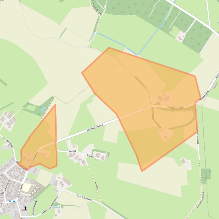 Kaart van postcodegebied 8124PZ.