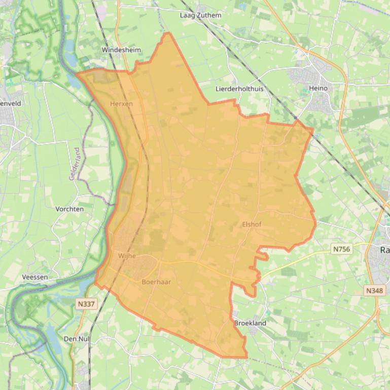 Kaartafbeelding, ingezoomd op postcodegebied 8131.