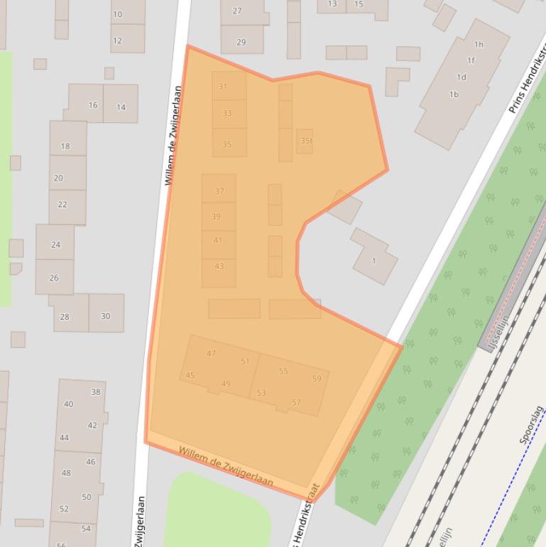 Kaart van postcodegebied 8131AE.