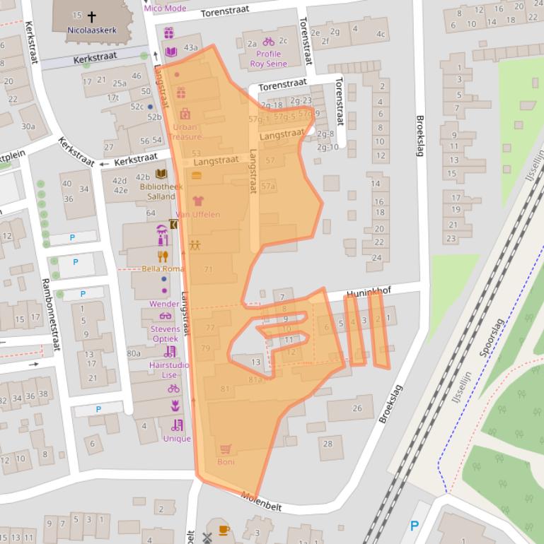 Kaart van postcodegebied 8131BB.