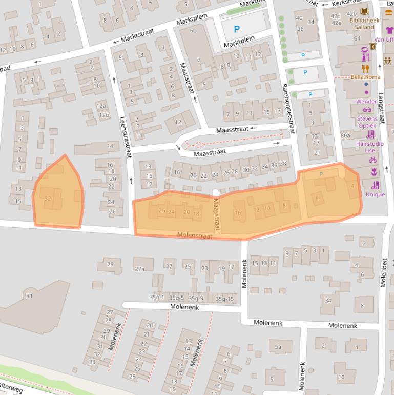Kaart van postcodegebied 8131BJ.