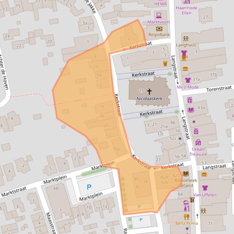 Kaart van postcodegebied 8131BZ.